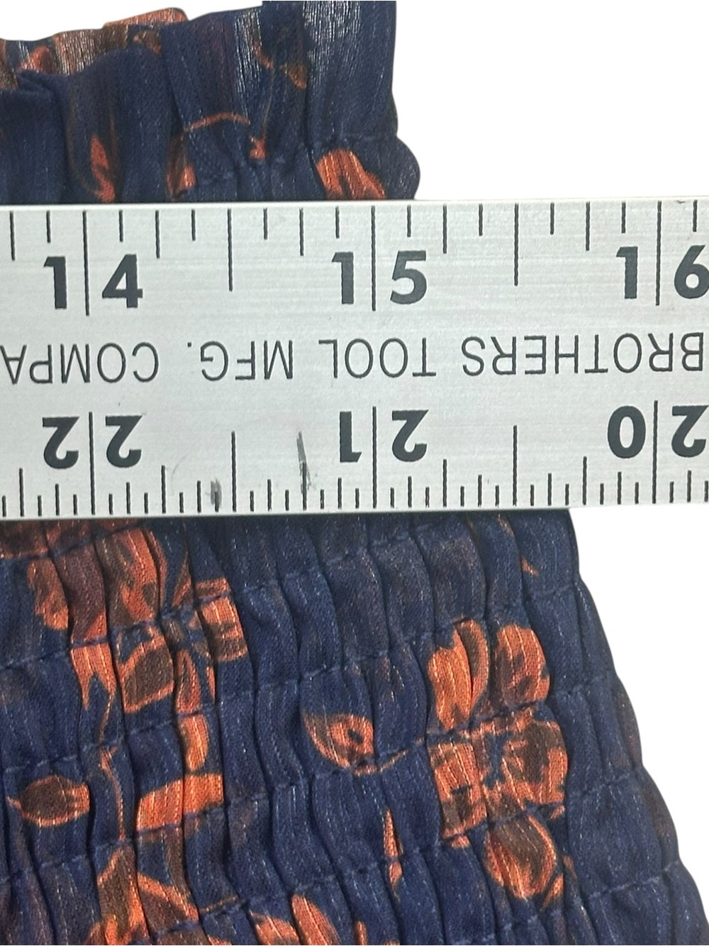 CUPSHE Navy Orange Floral Smocked Tiered Ruffle Mini Skirt XL NWT Boho - Picture 6 of 10